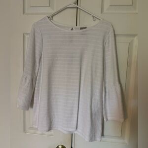 Chico's White 3/4 Sleeve Boxy Blouse